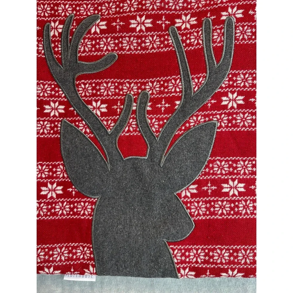 Pillow Covers 2‎ Christmas Reindeer Red Knit Throw Pillow Cover 17x17 Holiday